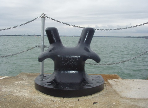 Twin Horn bollard on quay
