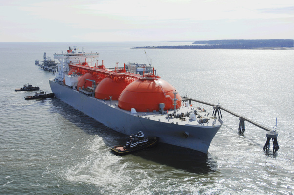 LNG vessel at terminal