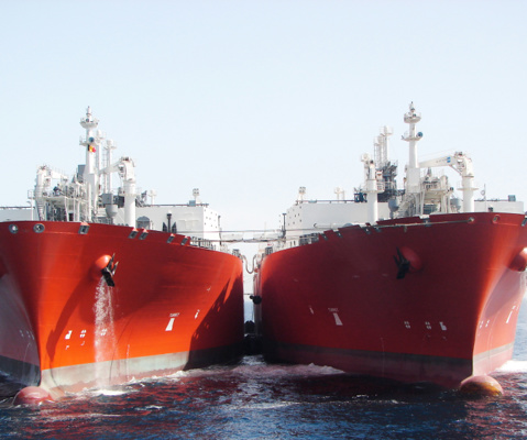 STS transfer view from support boat