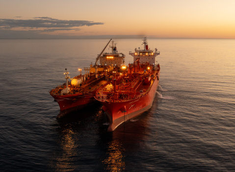Navigator Global And The Green Pioneer At Dusk At The Outer Anchorage Of Port Dampier