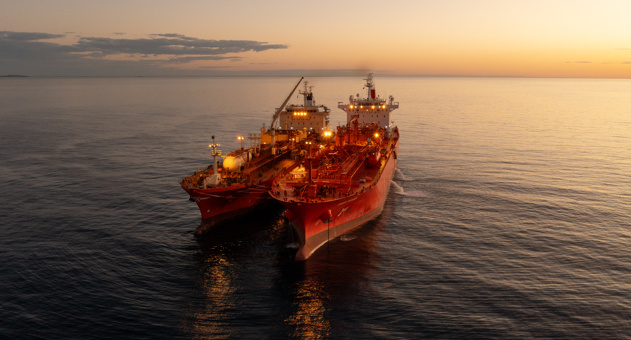Navigator Global And The Green Pioneer At Dusk At The Outer Anchorage Of Port Dampier